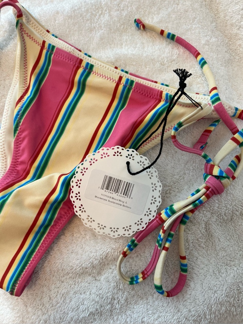 Djerf Frankie’s Stripe Bikini Bottom L & Keychain BNWT - Picture 4 of 8